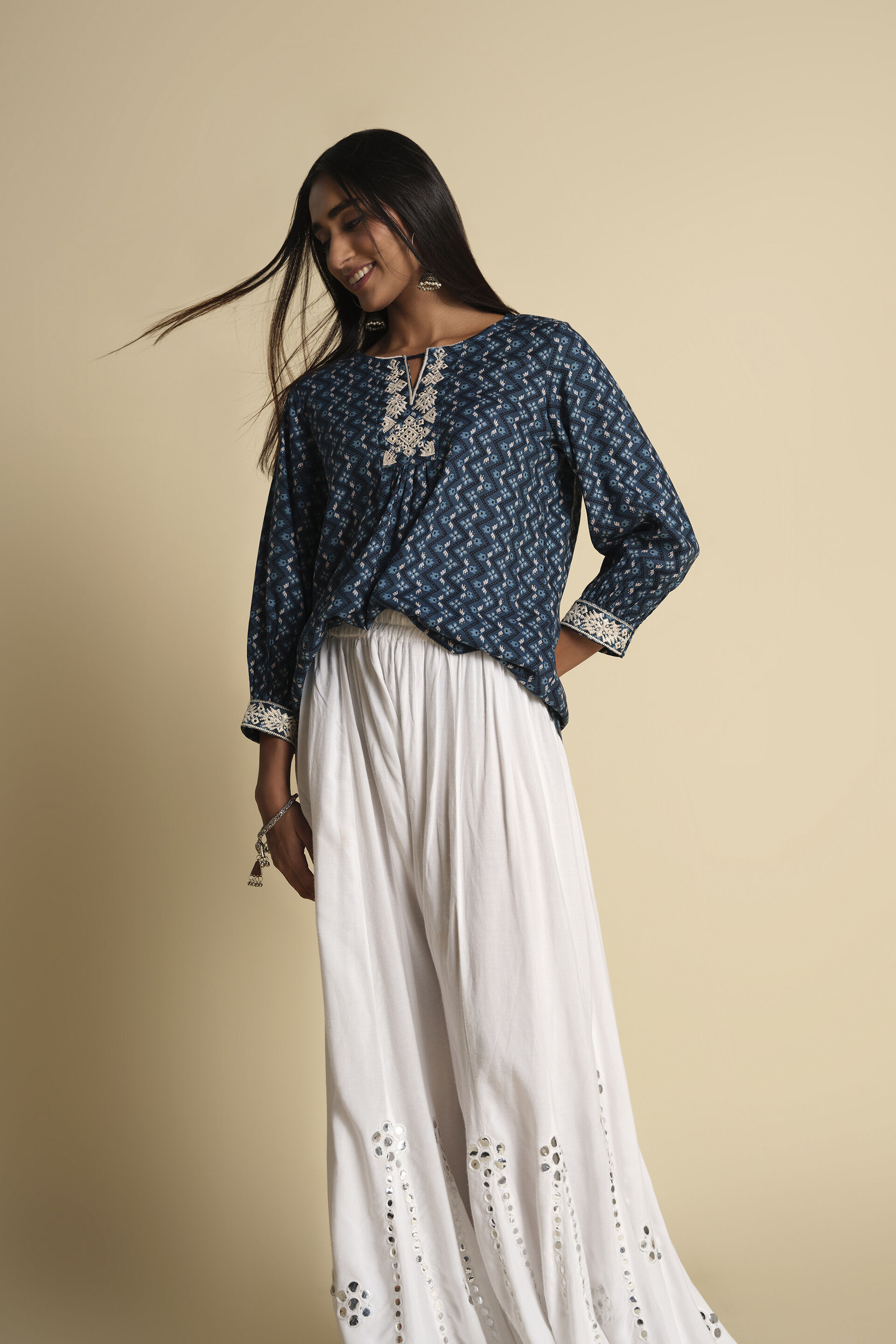 Jheel Top, Indigo, image 3